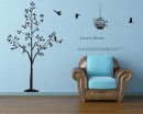 Tree, Birds with Quotes Wall Decal Vinyl Tree Art Stickers
